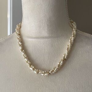 Napier Multi Strand Necklace Unblemished Flawless Bridal Vintage Gold Tone Clasp